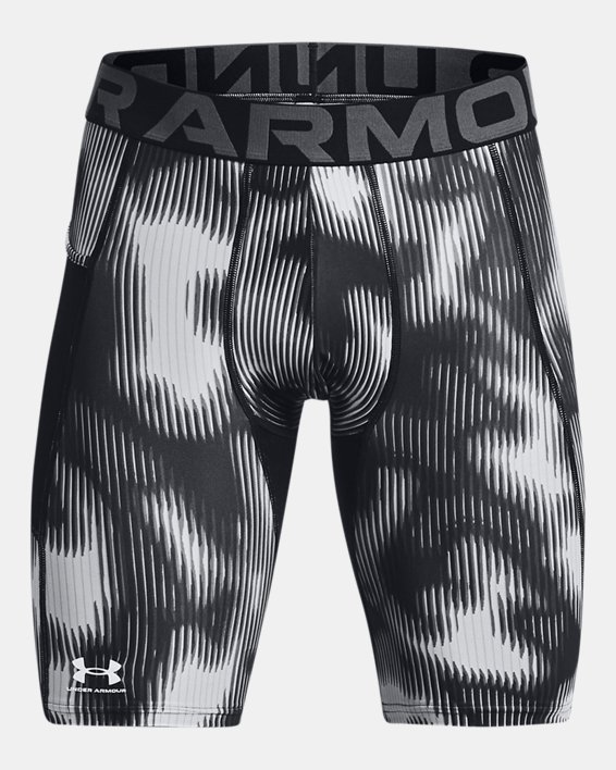 Men's HeatGear® Printed Long Shorts, Black, pdpMainDesktop image number 4